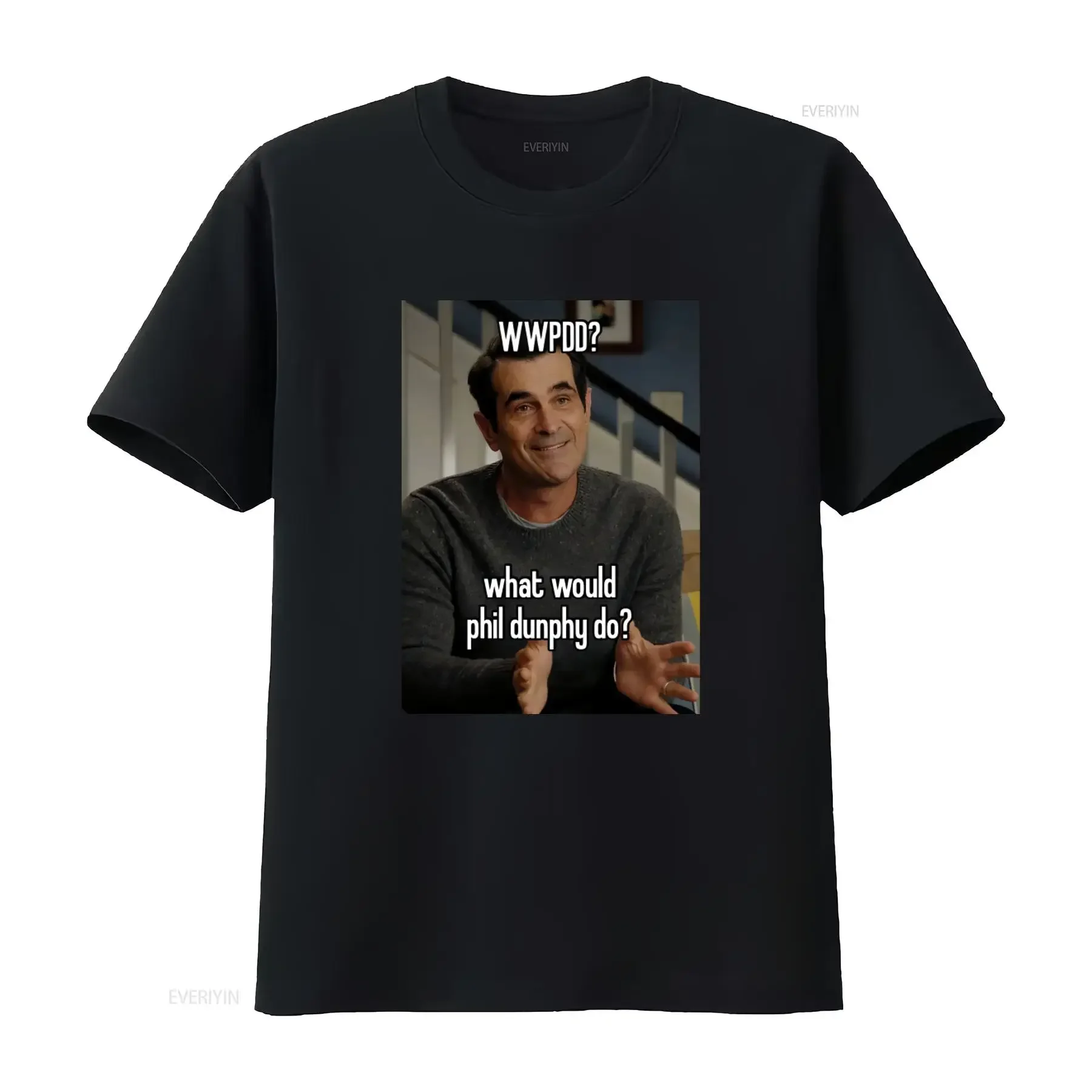 Modern Family Phil Dunphy T Shirt with 'What Would Do ' Print vintage Washed homme Stretched Slightly designer clothes