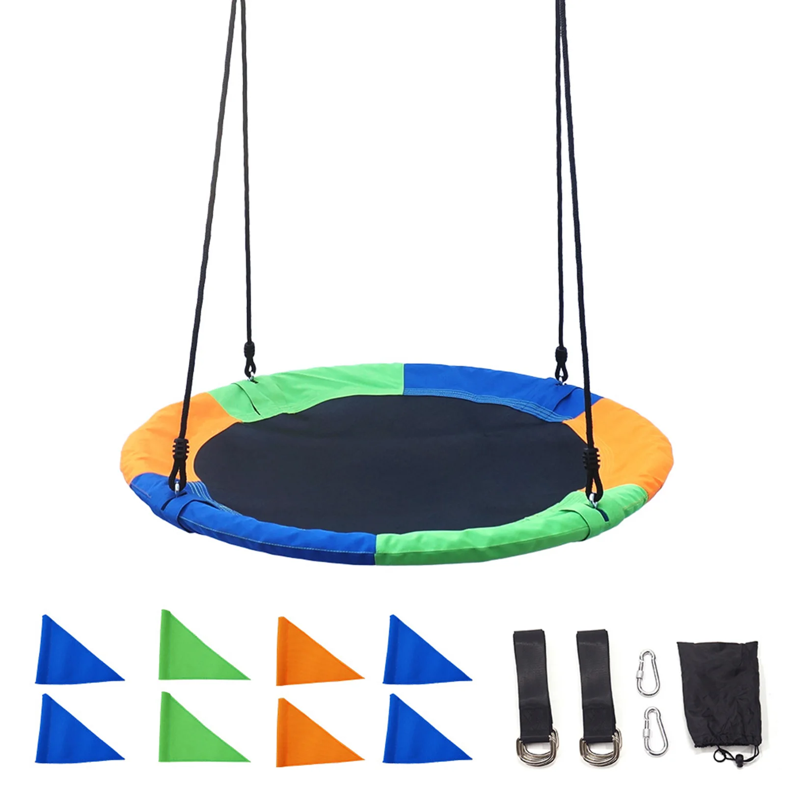 100CM Saucer Rotate Tree Nest Swing Outdoor Children Swing 660lb Flying Giant Rope Round Swing Kids Hanging Seat Toys