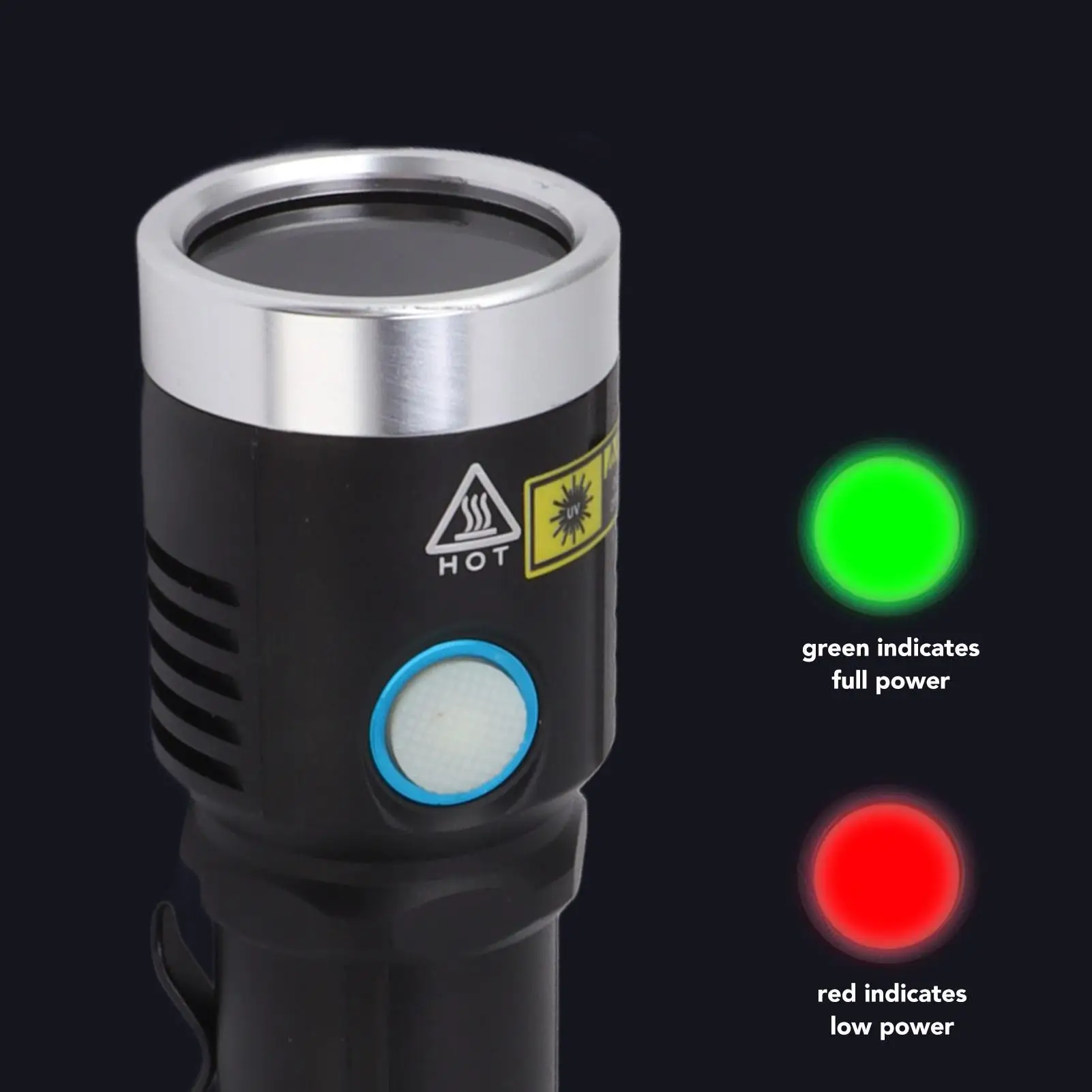 20W UV Flashlight 365nm with Black Filter Lens - Portable Aluminium Alloy Handheld Ultraviolet Light for resin Curing