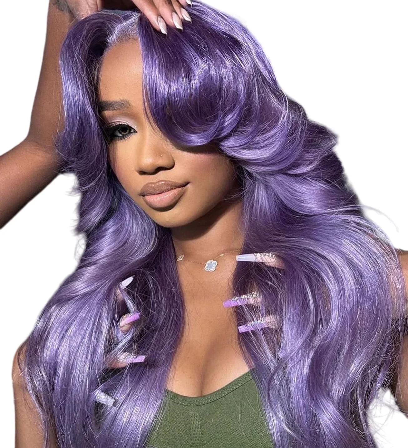 Body Wave Ash Purple 13x6 Lace Front Human Hair Wig For Women Brazilian Pre Plucked 13x4 Transparent Lace Frontal Wig Pre Color