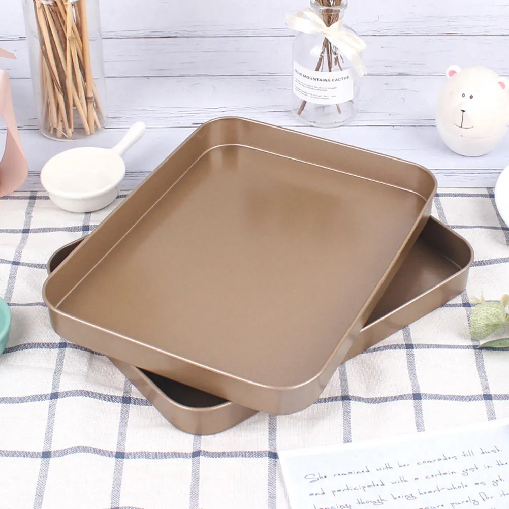 2pcs Nonstick Carbon Steel Rectangular Baking Pans – Warping-Resistant Cake, Muffin & Loaf Pan Set