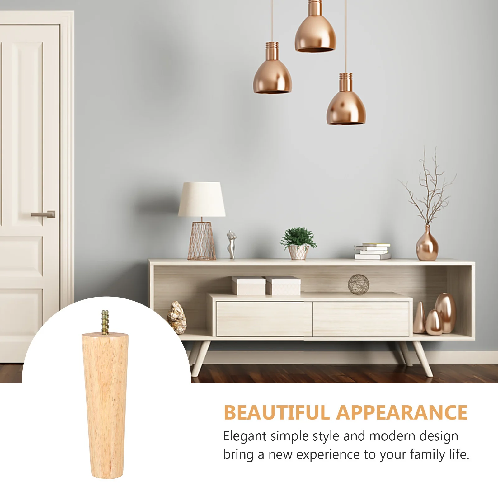 4 قطعة أرجل قطع الأثاث الخشبي الصلبة الخشب الطبيعي مدبب الجدول أريكة خزانة استبدال قدم منصات حماية الأرض الأثاث الخشب #3