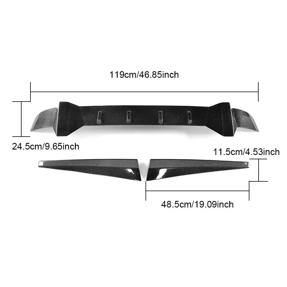 Carbon Fiber Roof Spoiler Wing for  New Type-R Style 2015-2016