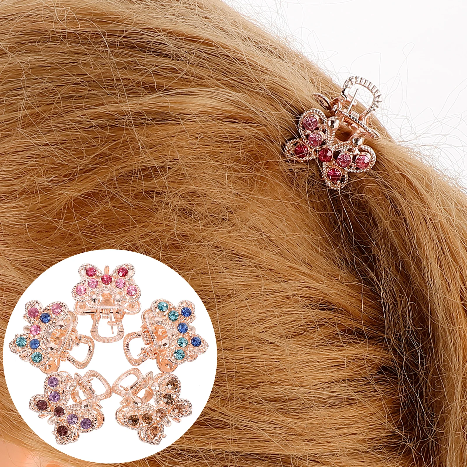 

10Pcs Mini Hair Claw Clip Small Hair Catch Barrette Crystal Rhinestone Jaw Clip for Everyday Styling