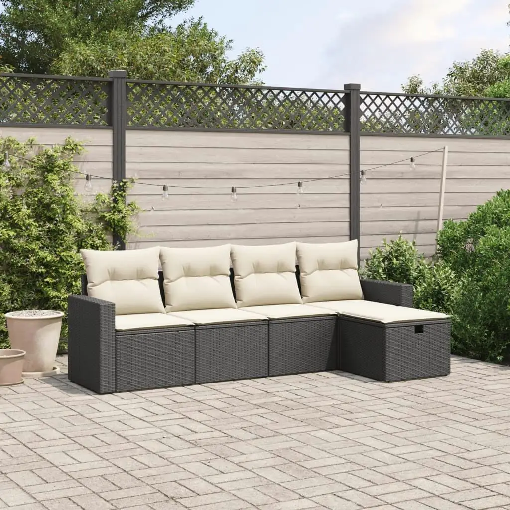 

Large Modular Black Polyethylene Rattan Garden Sofa Set for Outdoor Seating Comfortable Furniture