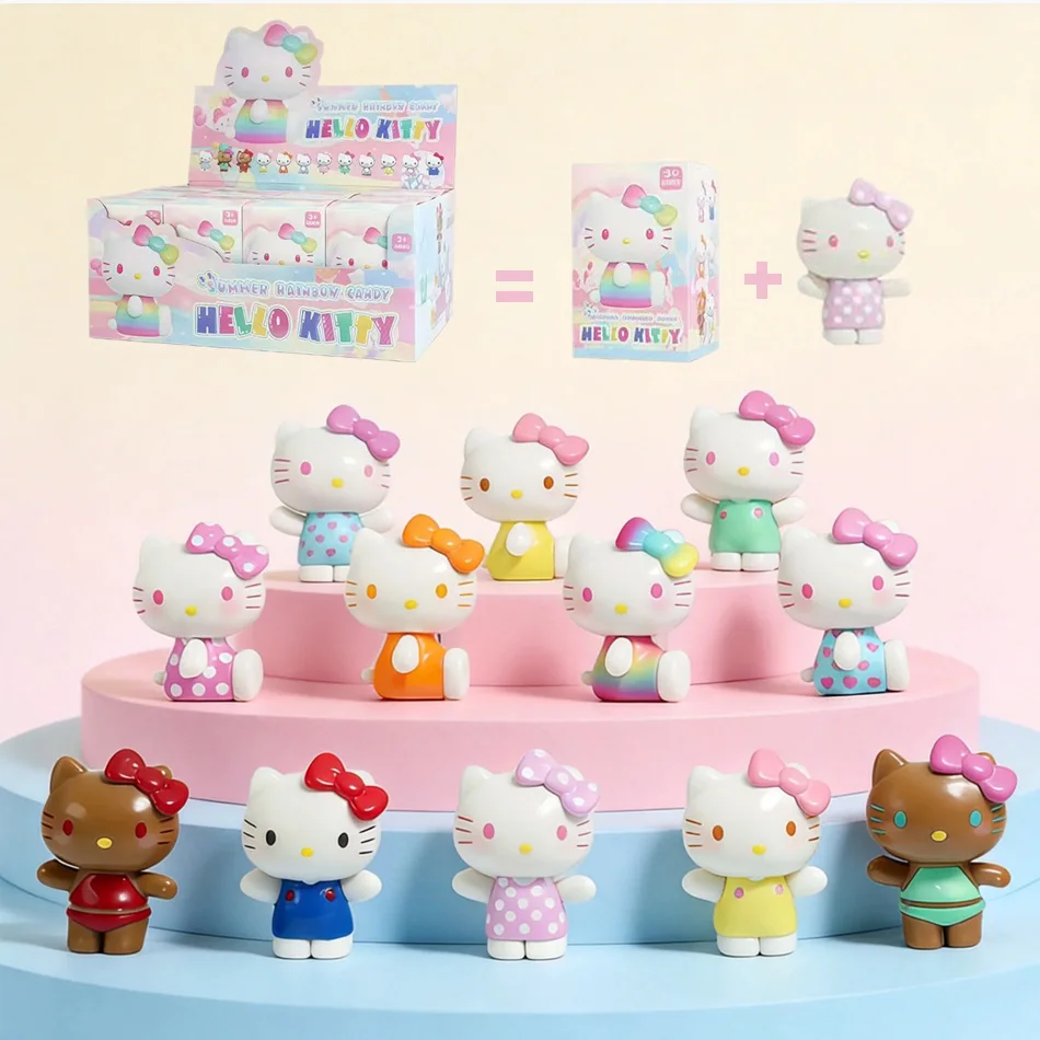 

In Stock Blind Box Hello Kitty Summer Mini Figurine , Cute Kawaii Cartoon Desktop & Car Decor, Collectible Toys Wholesale