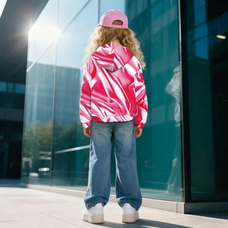 2026 Girls' Colorful Tie-Dye Fashion Casual Loose Hoodie Sweatshirt