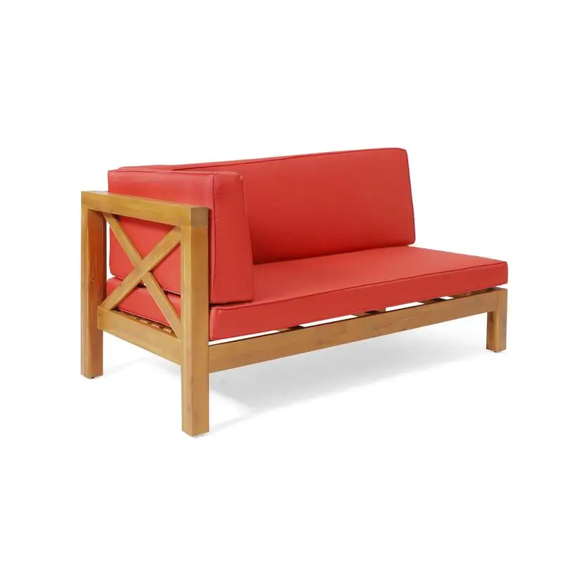 

Red X-Back Left Corner Bench