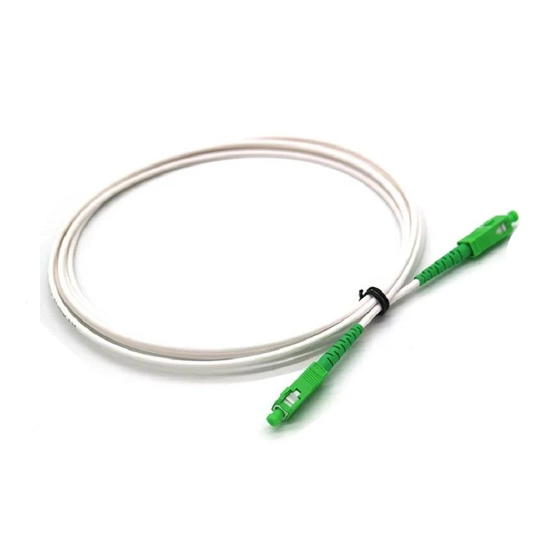 Cable de fibra óptica SC/piezas/APC, 50 APC-SC, modo único, G657A2, Simplex, 3,0mm, chaqueta LSZH blanca