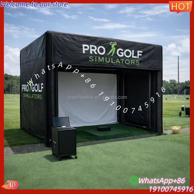 2026Hot Portable Indoor Outdoor Golf Simulator Hitting Bay Golf Simulator Impact Screen Inflatable Golf