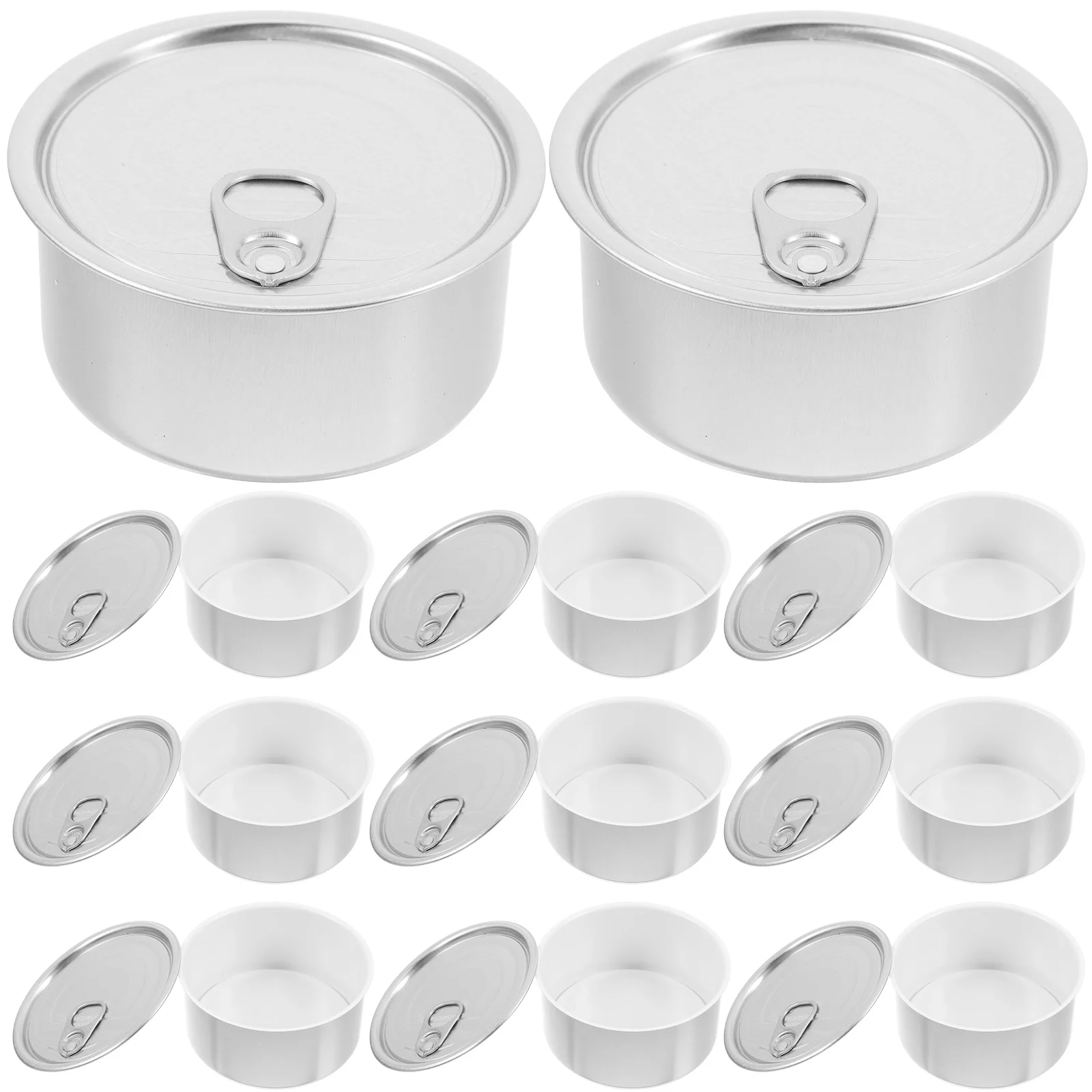 10 Pcs Cans Empty Cake Tea Tins For Loose Easy Open Lid Pet Food Dog Storage Aluminum