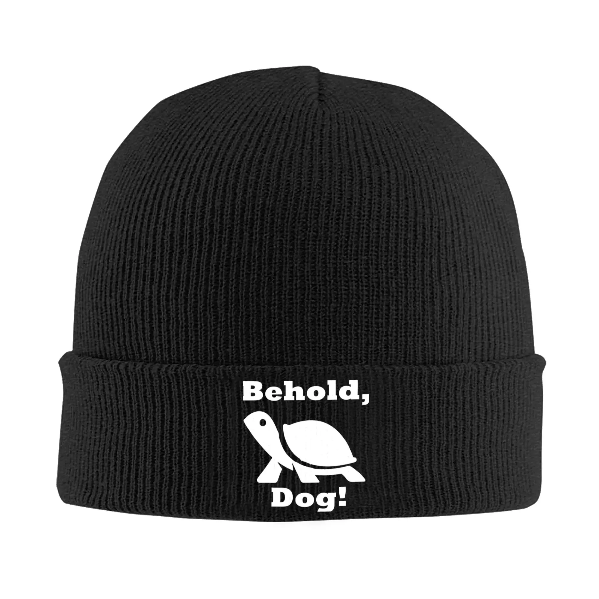 Behold Dog Eldened Ringed Hat Autumn Winter Skullies Beanies Street  Cap Men Women Acrylic Knitted Caps