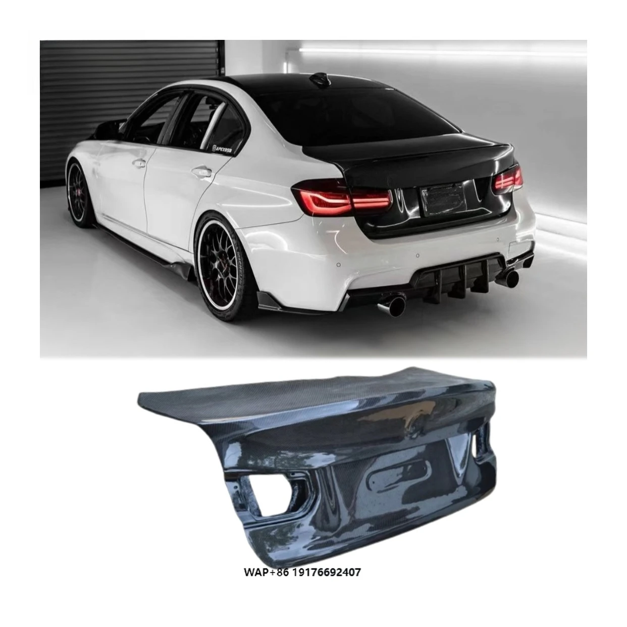 ألياف الكربون الخلفي الجذع التمهيد غطاء CSL نمط غطاء لسيارات BMW 3 Series F30 F35 2012-2018 #1