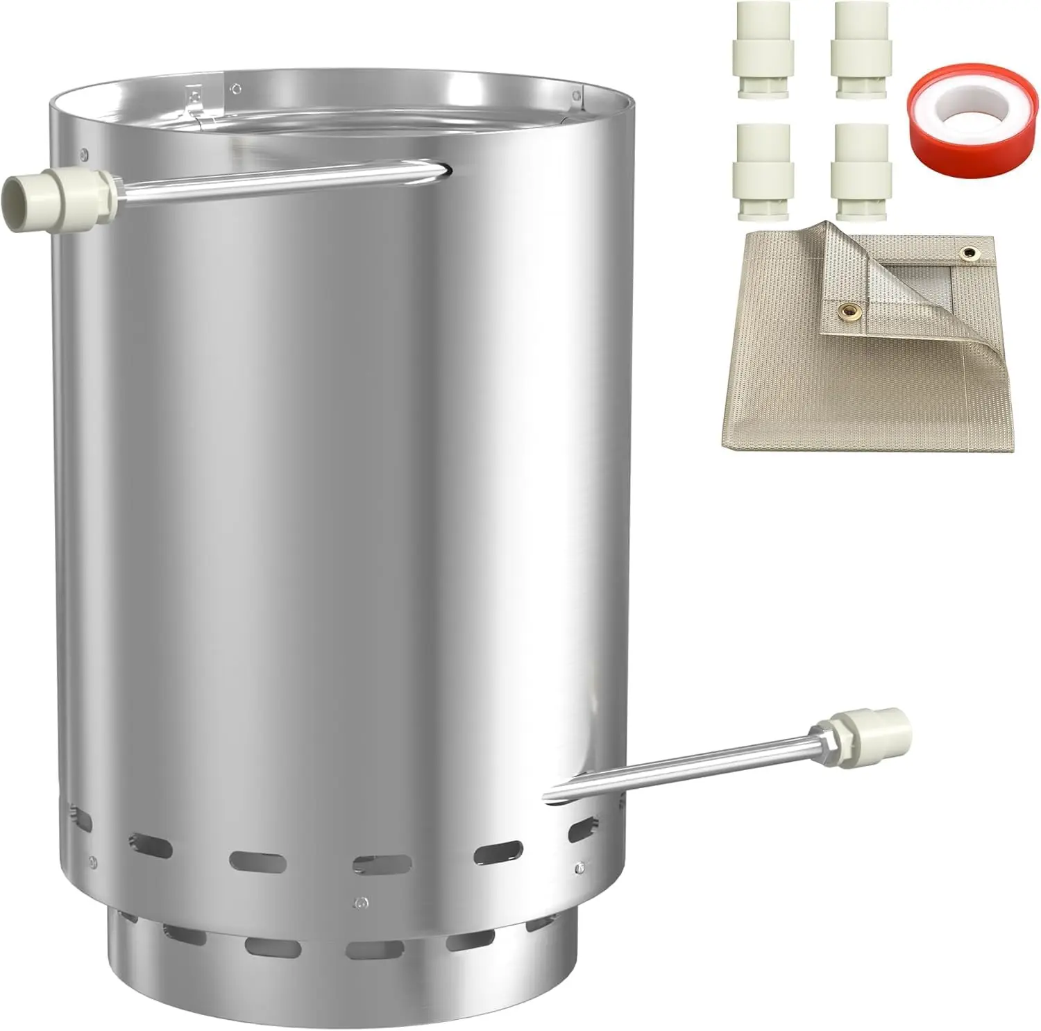 Riscaldatore per piscina in acciaio inossidabile con raccordi Ø32/38mm