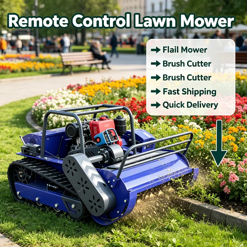 Customized Factory Direct Remote Control Lawn Mower 4 Stroke Lawn Mower All Terrain Hammer Blade Design Fast Delivery For Farm