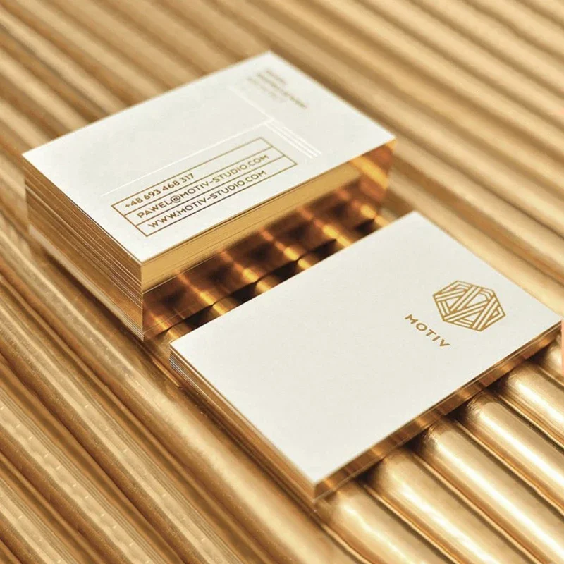 100PCS Customized Business Card High Grade Gold Foil Card Double-sided Printing  90X54MM