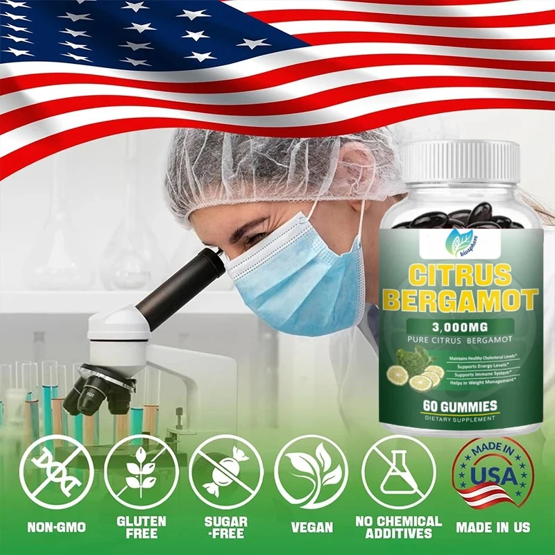 

Citrus Bergamot Extract, Cholesterol Lowering Supplement, Supports Health and Anti-aging, 60 Capsules, 3000mg