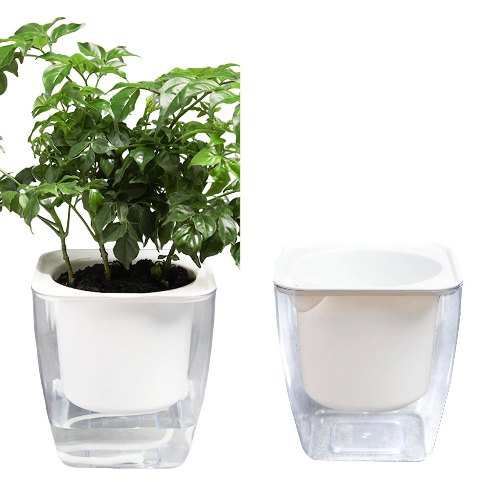 Vaso da fiori automatico per acqua Vasi da fiori con irrigazione automatica Vaso per piante Fioriera per acqua autoadesiva per decorazioni da tavolo per bonsai domestici