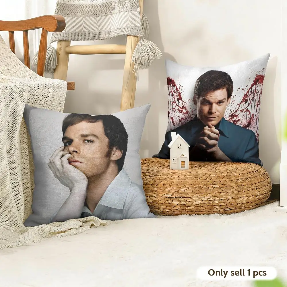 Tv Series D-Dexter Morgan Cushion Cover Organic Linen Square Pillow Case Durable Non-Allergenic And Kind To Skin