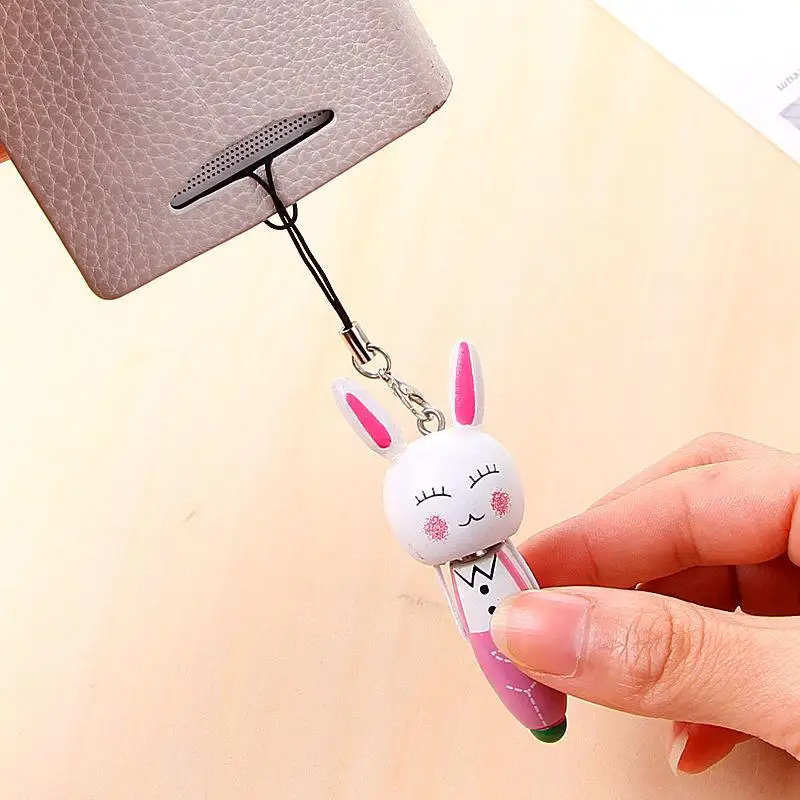 2Pcs Random Color Creative Primary School Cartoon Wooden Ballpoint Pen Animal Shape Kids Writing Gift