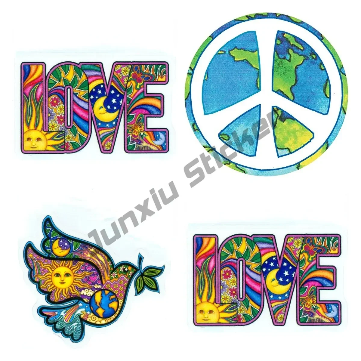 Love Sticker Decal Peace Dove Holding An Olive Branch Peace Sign Over Earth - Small Bumper Sticker or Laptop Decal