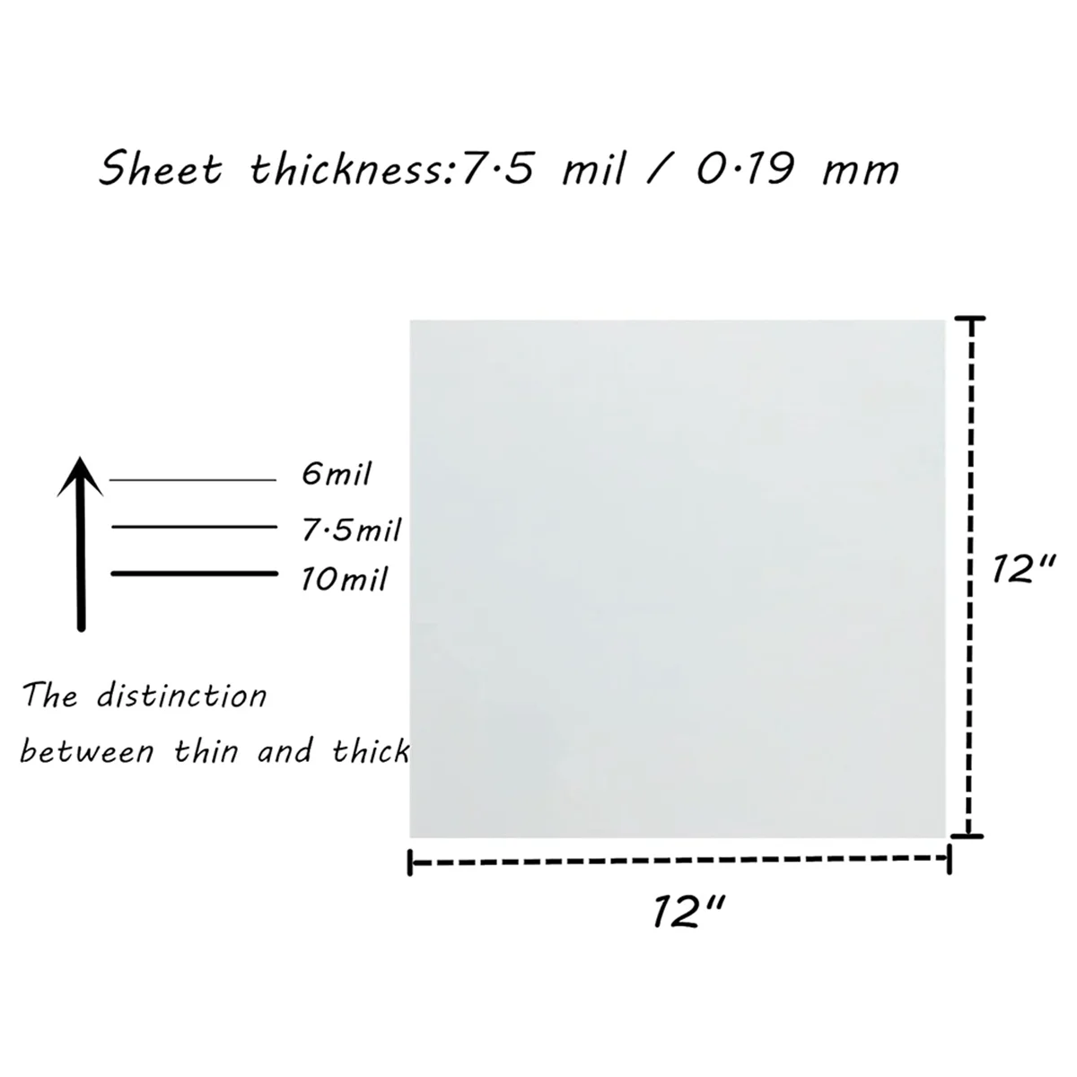 12 hojas de hoja de Mylar de 10 mil, hoja de fabricación de plantillas en blanco PET translúcido lechoso de 12 x 12 pulgadas (10 mil)