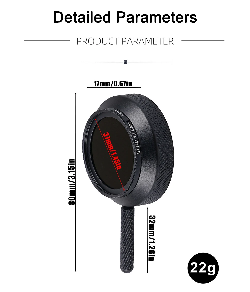 FOTGA Betrachtungsfilter aus optischem Glas, 9 Gänge, verstellbare Fotografiefilter für Kameramänner, Beleuchtungstechniker, Kamerazubehör – Detail 5