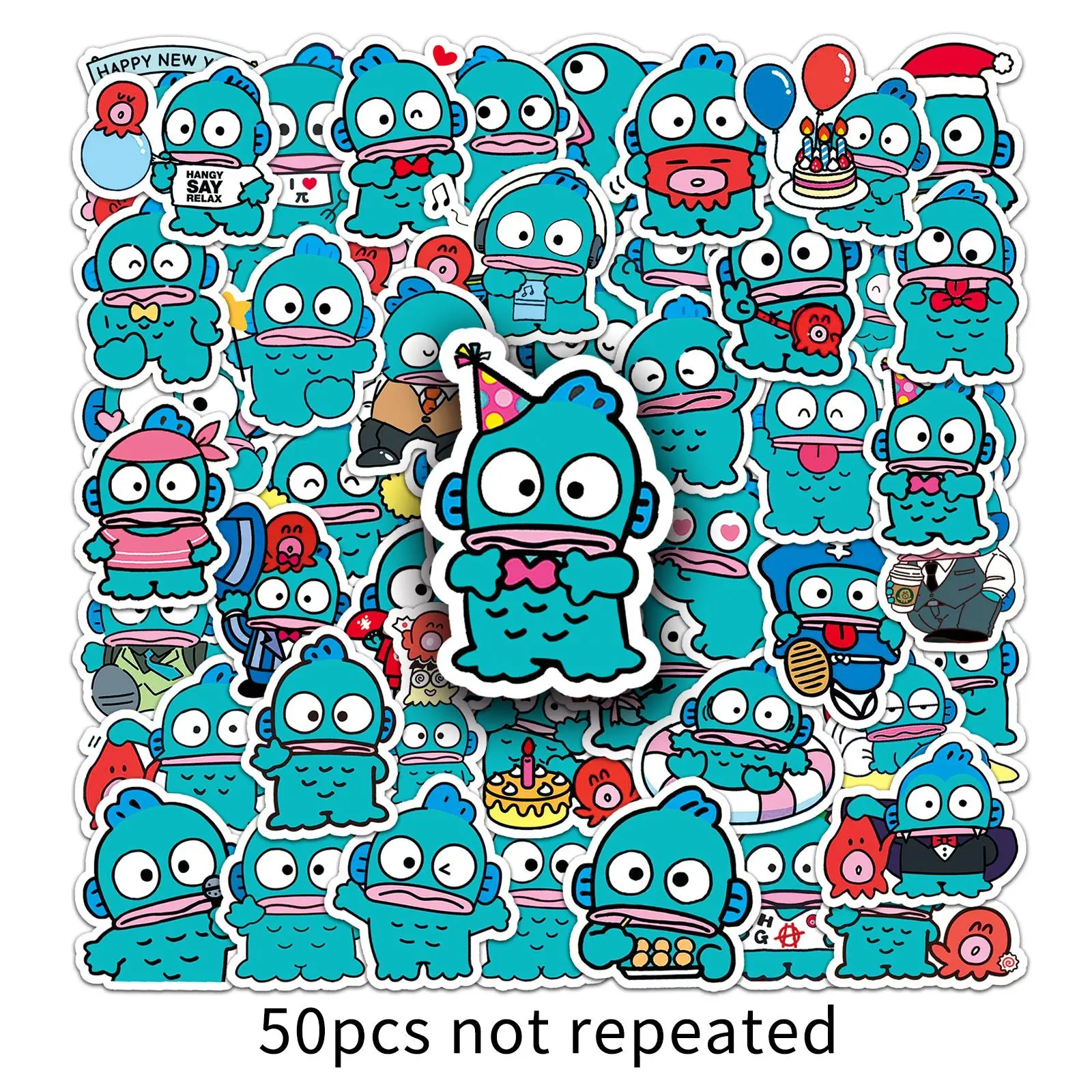 50pcs Cute Hangyodon Cartoon Graffiti Stickers Decals Suitcase Laptop Computer Guitar Decoration DIY Kids Classics Toy view 3