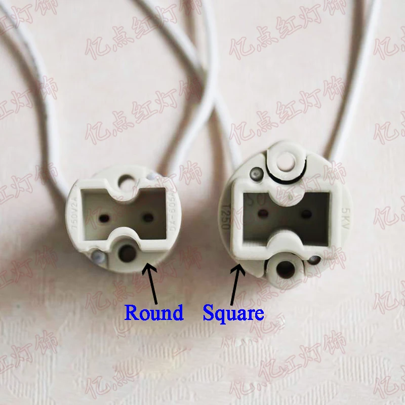 G8.5 Lamp Holder G8.5 Ceramic Lamp Holder with Wire Metal Halide Lamp 70W 35W 2 Pins Light Track Spotlight Socket Holder Adaptor