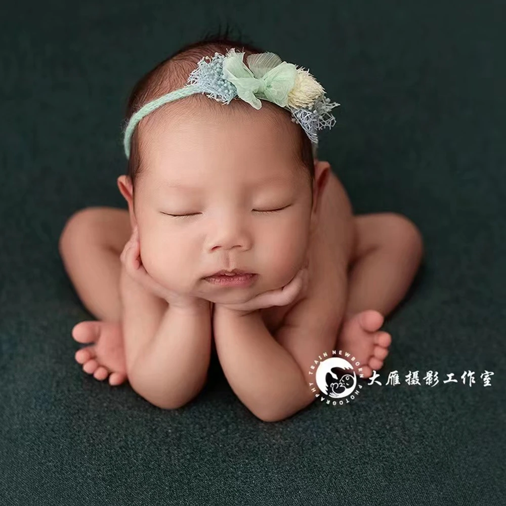 Baby Girl Flower Headbands Newborn Photography Props Pearl Newborn Hairband Photo Princess Tieback Baby Girl Hair Accessories