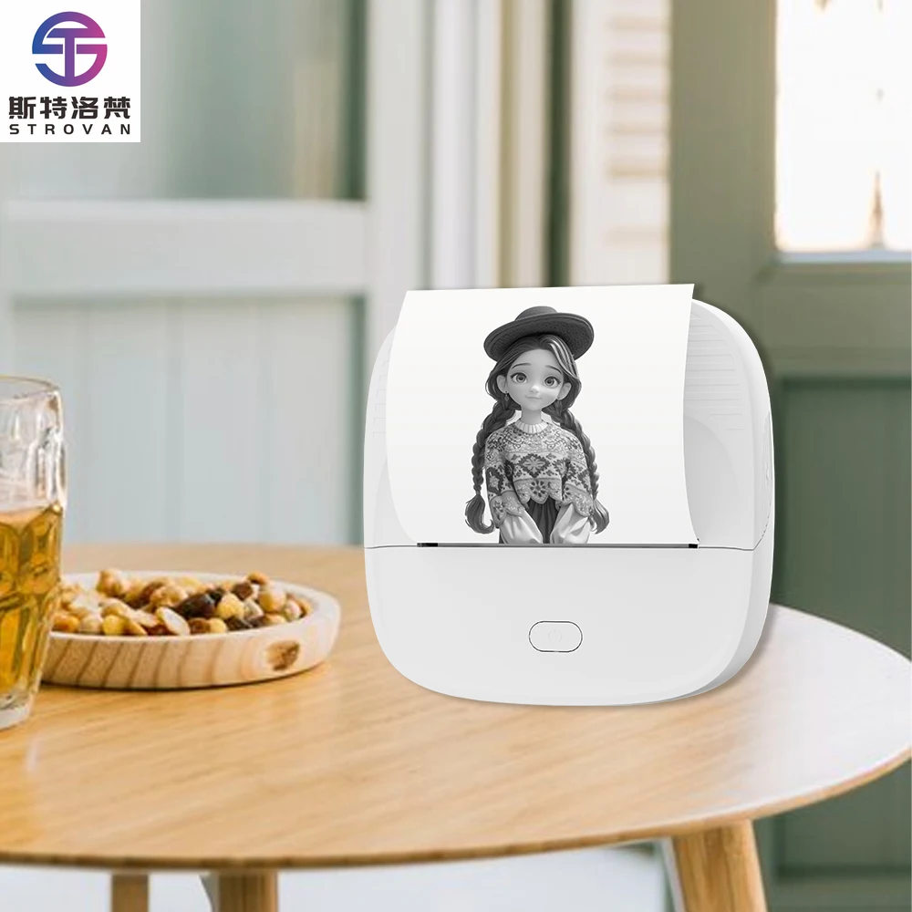 

Mini Portable Desktop 203dpi Thermal Printer Inkless Label Printing Machine for Shipping Labels Small Size