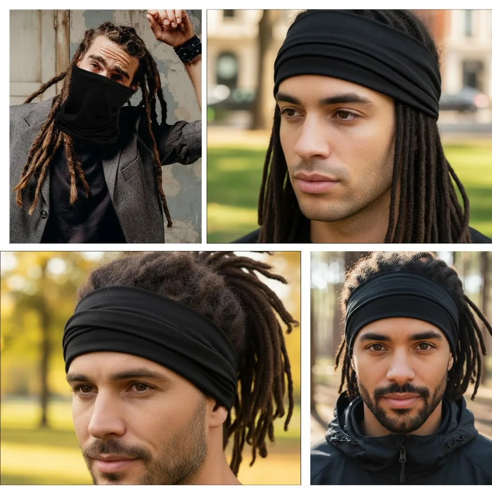 6pcs Dreadlock Cap Tube Bands Elastic Long Hair Dreads Head Wraps Locs Socks for Dreads,Unisex Spandex Dreadlock Cap for Daywear view 6