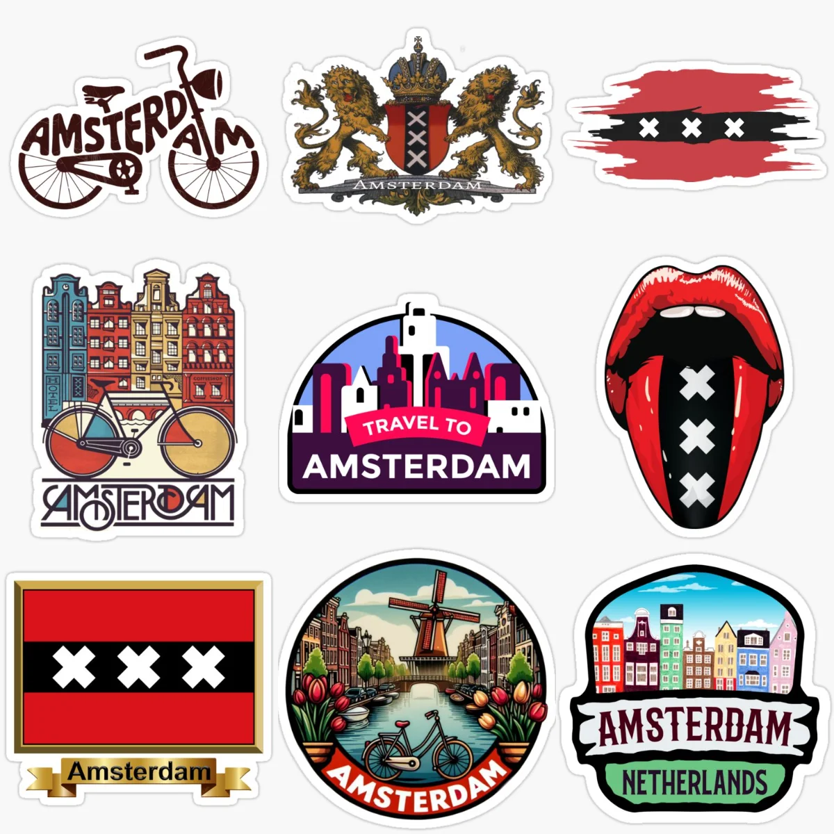 

Amsterdam Flag Emblem Creative PVC Car Stickers for Car Van Bicycle Motorcycle Helmet Window Fridge Wall Decoration Accessories