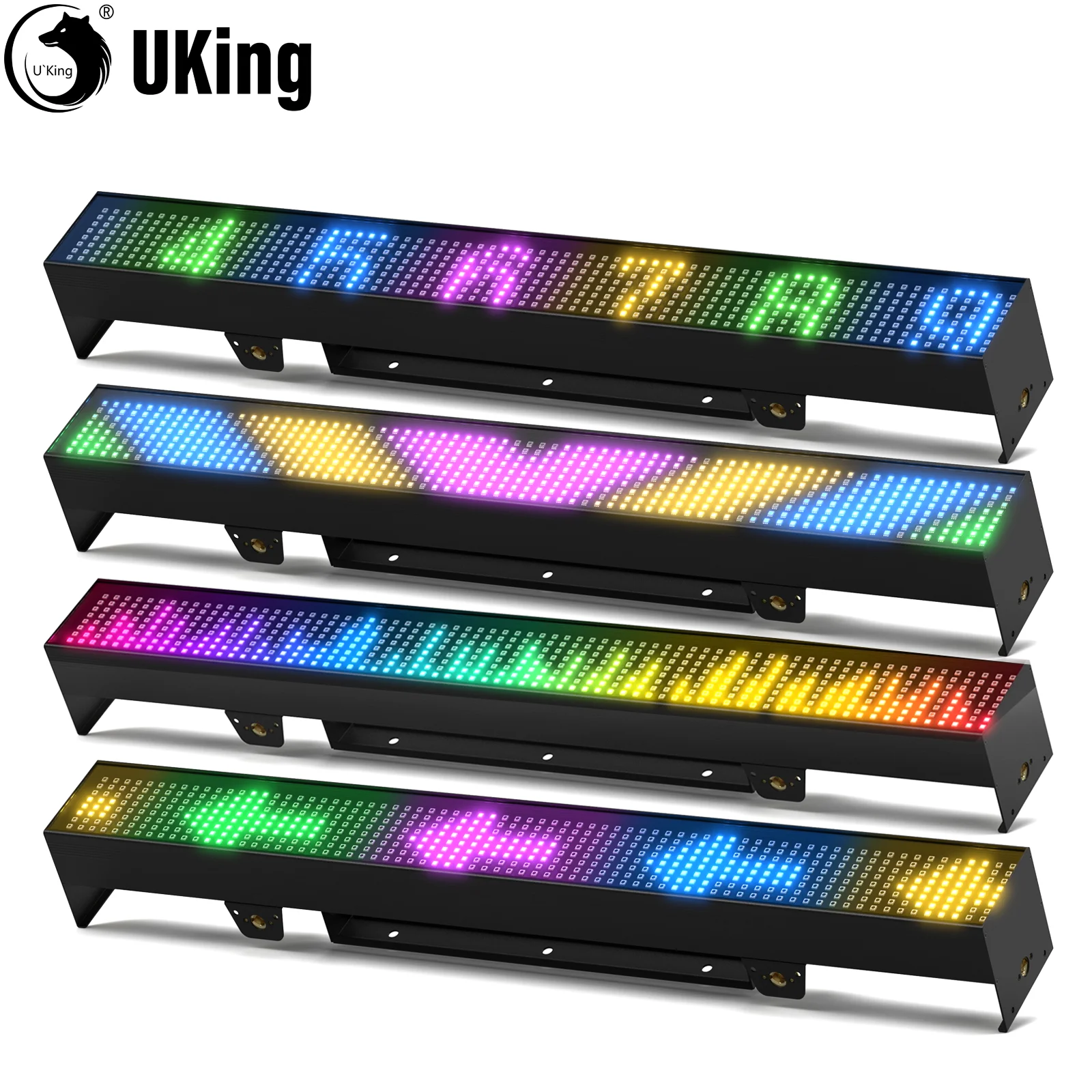 

U'King 4Pcs 120W RGB 666 LEDs Wall Washer Lights 254 Dynamic Splicable Strobe Stage Light Screen For Wedding Party KTV Bar Show