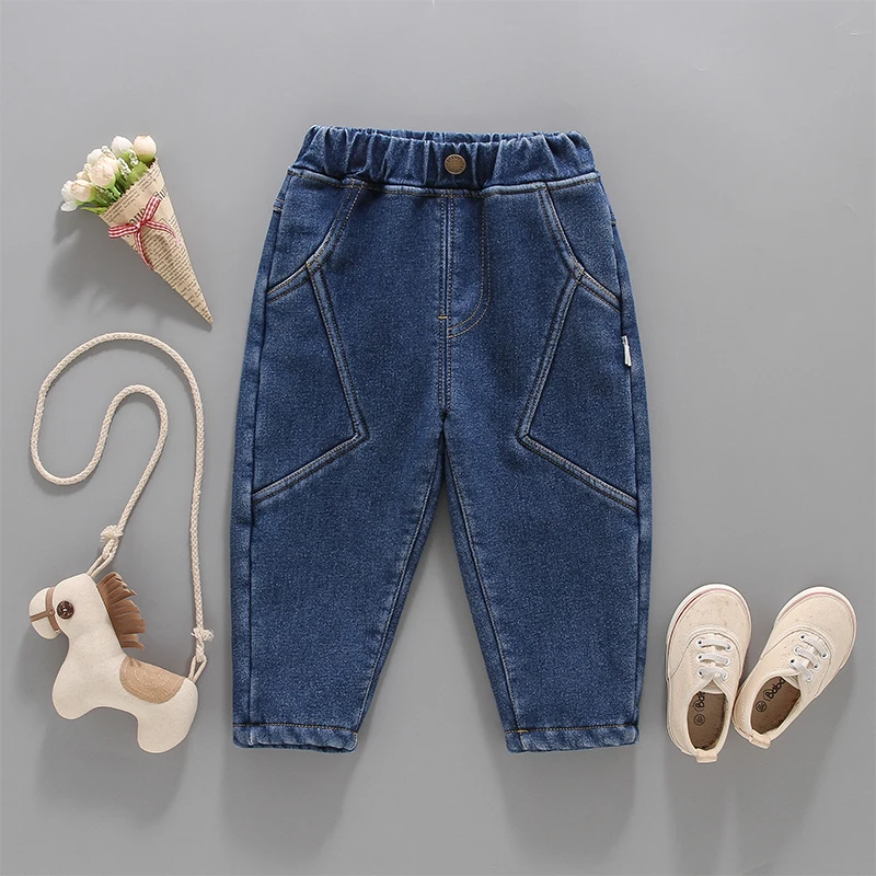 

2024 Spring Autumn boy Fashion letter Solid easy Color Jeans Pants Casual Pants thickening trousers