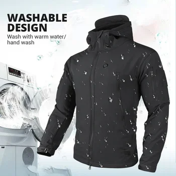 7-zone USB heating jacket for men's and women's waterproof winter warm electric washing jacket for warmth men's winter jacket 4
