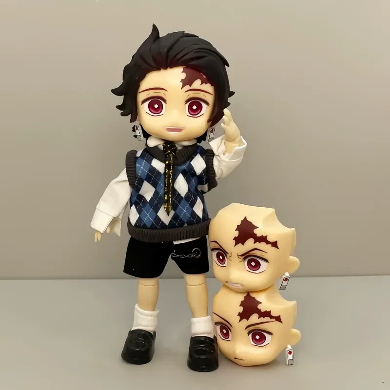 

Фигурка Танджиро из аниме «Истребитель демонов» (Demon Slayer) Ob11, полный комплект, шарнирная, 1:12, BJD, со сменными нарядами, для фанатов аниме, подарок на день рождения