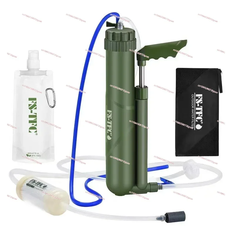 Outdoor Water Purifier RO Filter Pressure Pump Portable Water Purifier Type Survival Emergency Camping Hiking Equipment