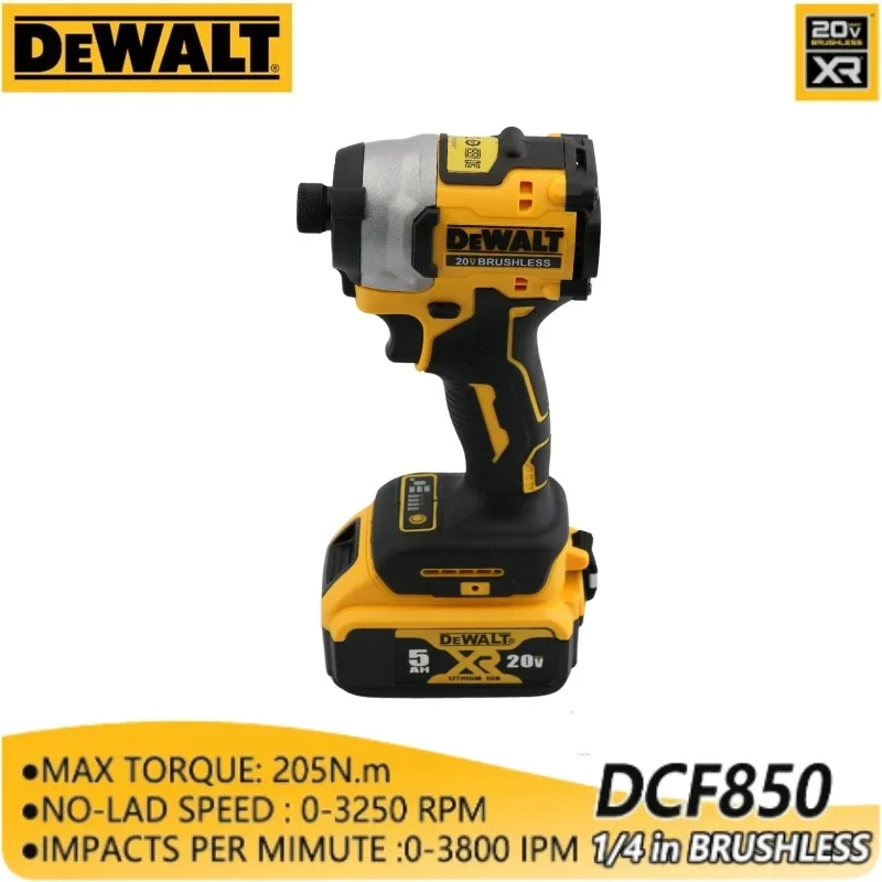 DEWALT DCF850 20V Impact Driver 205NM Brushless Motor Cordless Rechargable Screwdriver Electric Impact Drill Power Tools