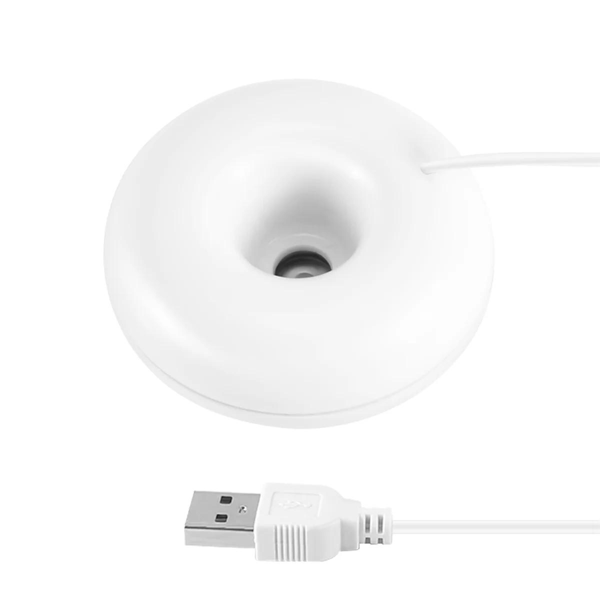 Umidificador Donut Branco para Desktop de Escritório, Mini, Portátil, Criativo, Purificador De Ar, USB