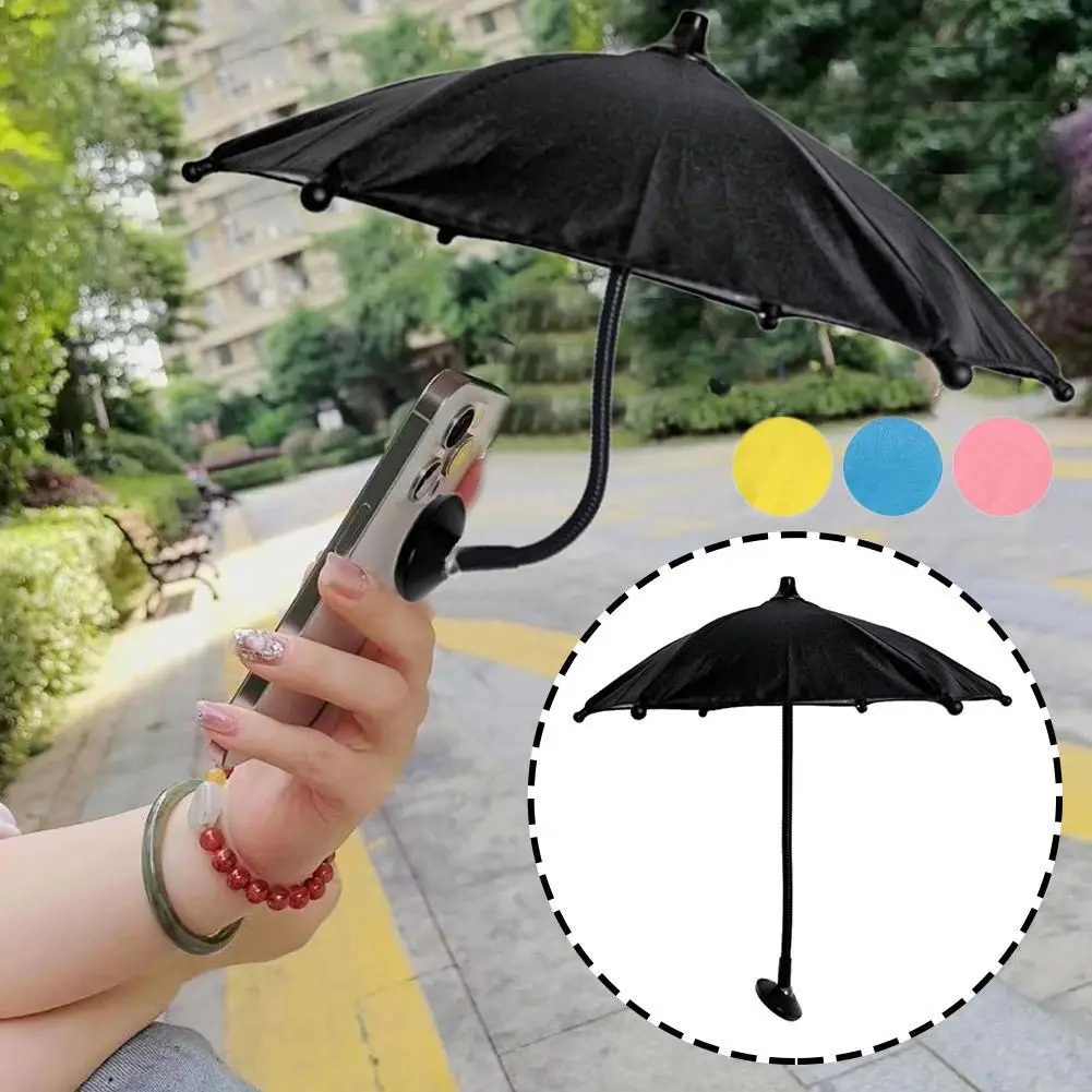 24cm Magnetic Mobile Phone Sunshade Mini Sun Protection Umbrella Universal Rotating Metal Umbrella Cell Holder