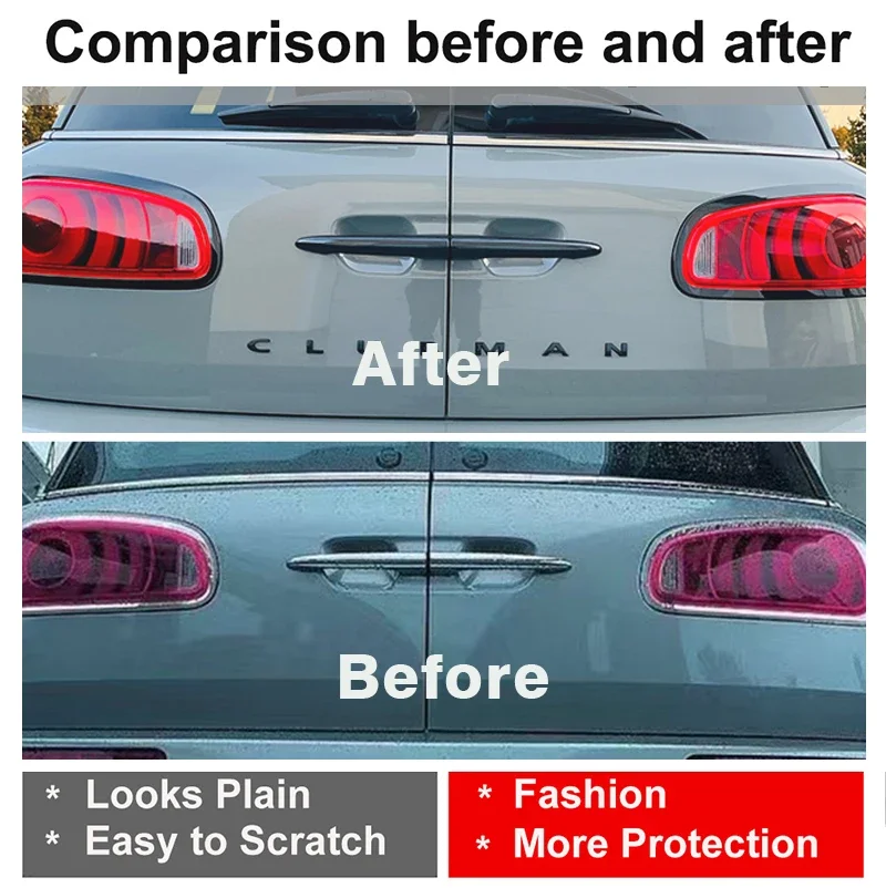 The Black Exterior Car Trunk Rear Door Handle Stickers Decoration Cover 2PCS/Set For MINI JCW F54 R55 Clubman Accessories