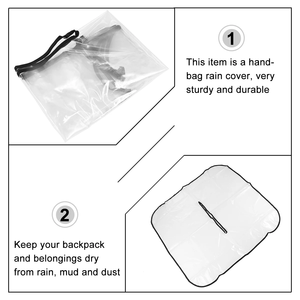 

Handbag Rain Cover Waterproof Clear Poncho Portable Weight Outdoor Travel Riding Climbing Proof