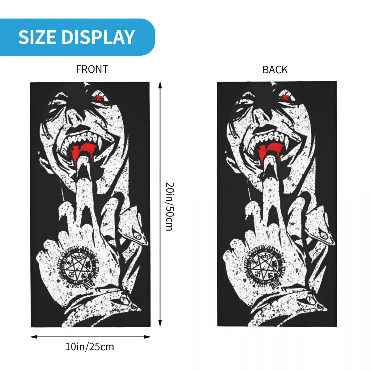 Alucard Hellsing Shirts Bandana Neck Gaiter Motorcycle Club Hellsing Wrap Scarf Balaclava Hiking Unisex Adult All Season