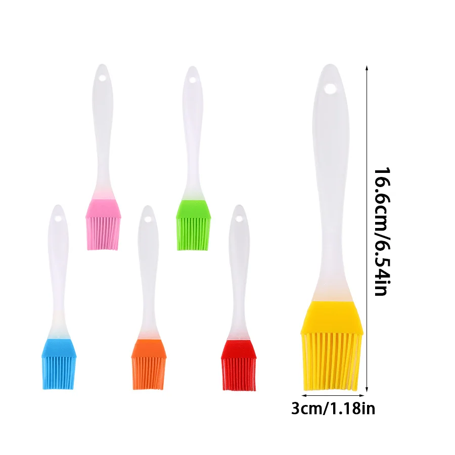 6/36pcs Colorful Silicone Basting Brushes Clear Handle Heat Resistant Non-Stick Oil Brush for BBQ Grilling Baking Cooking XJM