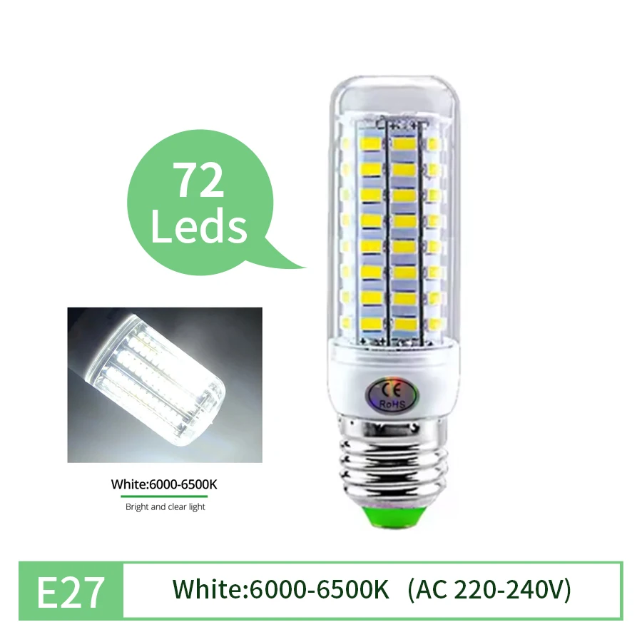 E27 LED Lamp E14 LED Maïs Lamp SMD5730 220 V Maïs Gloeilampen 72 96 LEDs Lamparas LED Kroonluchter Voor home Decor Ampul Led Licht