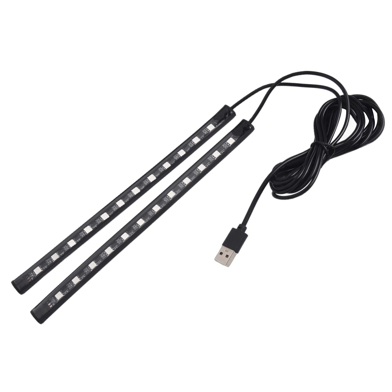 New Practical LED Foot Light Strip Lamp White 1.3 Meters*2 12V 4.8W Black+Transparent Blue Ice Blue Silicone+LED