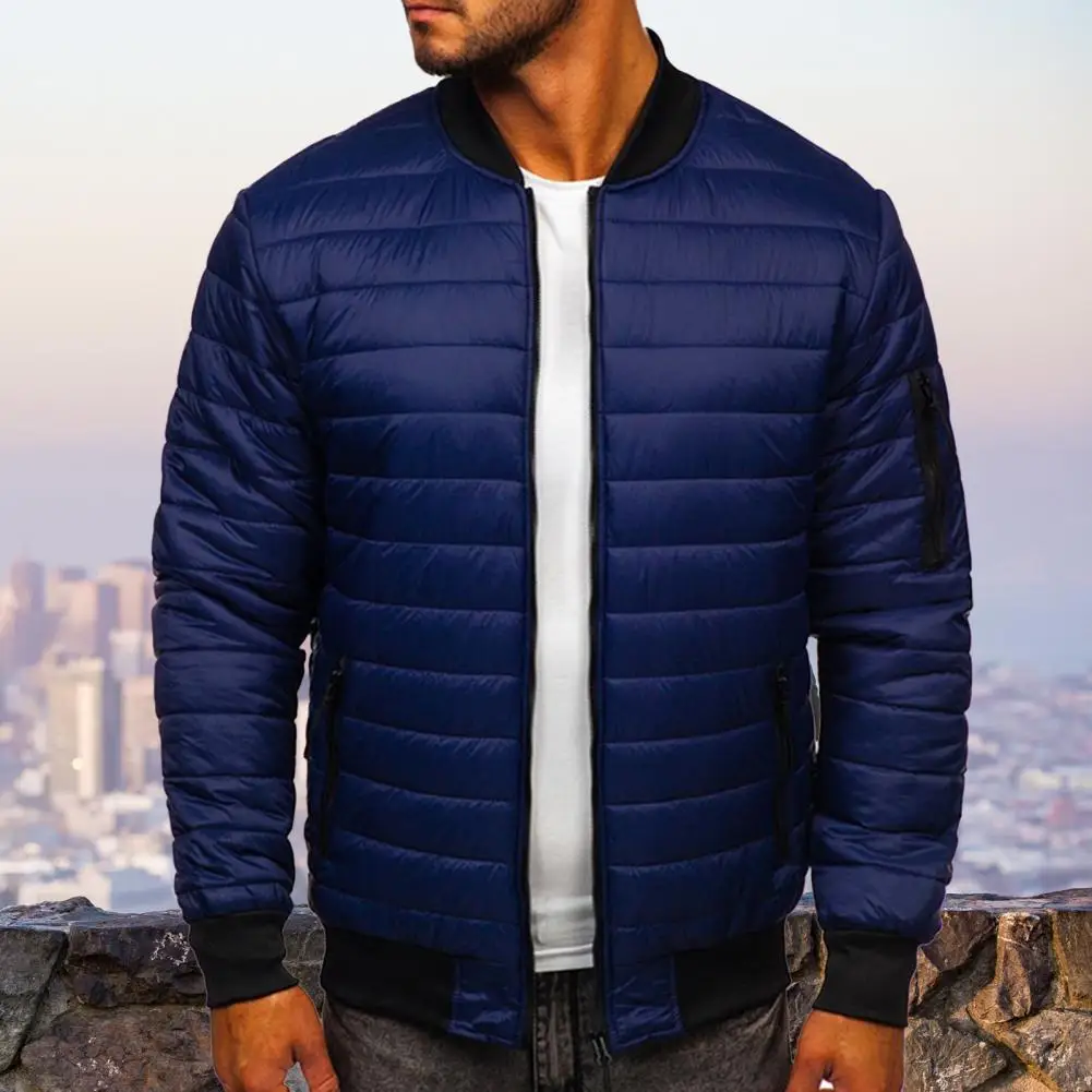Veste rembourrée en coton pour homme, manteau avec poches coupe-froid, épais et chaud, coupe-vent, hiver