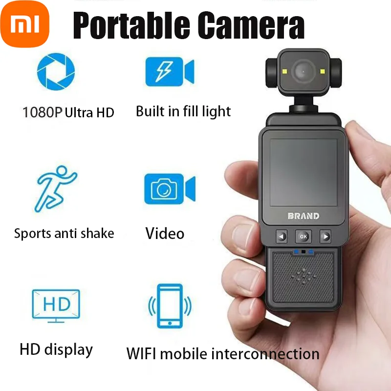 كاميرا OPPO 8K الرياضية المحمولة 180 ° كاميرا دوارة صغيرة محمولة مضادة للاهتزاز، شاشة عالية الدقة، كاميرا رؤية ليلية يمكن ارتداؤها بالواي فاي #1