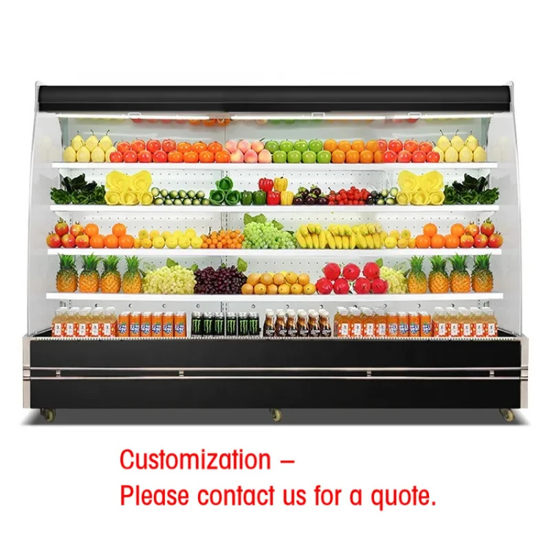 custom.Supermarket Display Fridge Curtain Refrigerator Single-Temperature Compressor ETL Certified Cooling Fruits Vegeta